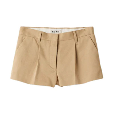 (Women) MIU MIU Khaki Zip-Up Casual Shorts MP1676-1UPX-F0065-S-232