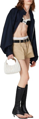 (Women) MIU MIU Khaki Zip-Up Casual Shorts MP1676-1UPX-F0065-S-232 Lookbook (Women) MIU MIU Khaki Zip-Up Casual Shorts MP1676-1UPX-F0065-S-232