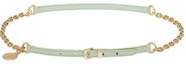 Buy (Women) MIU MIU Leather Belt Green Slim Chain Detail 1CM Width 5CC550-069-F0934