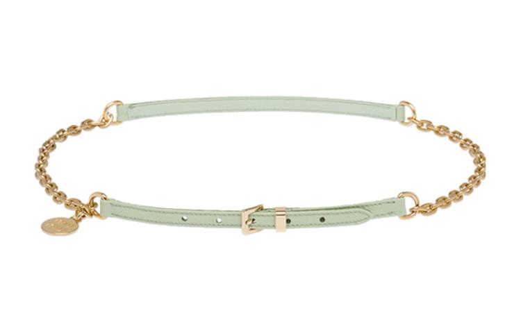 Order (Women) MIU MIU  Leather Belt Green Slim Chain Detail 1CM Width 5CC550-069-F0934