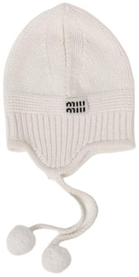 (W) MIU MIU 字母裝飾羊毛針織毛帽 - 白色 5HC324_2F8S_F0009 Order (W) MIU MIU 字母裝飾羊毛針織毛帽 - 白色 5HC324_2F8S_F0009