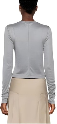(Women) MIU MIU Letter Print Zip-Up Long-Sleeve Jacket in Gray. MT2027-13WN-F0031-S-OOO Shop (Women) MIU MIU Letter Print Zip-Up Long-Sleeve Jacket in Gray. MT2027-13WN-F0031-S-OOO