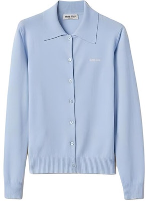 (W) MIU MIU Kardigan Rajut Lengan Panjang Cetak Huruf Biru Muda. MMF890-13S1-F0012-S-OOO Buy (W) MIU MIU Kardigan Rajut Lengan Panjang Cetak Huruf Biru Muda. MMF890-13S1-F0012-S-OOO