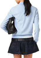 Purchase (W) MIU MIU 淺藍字母印花針織開衫長袖毛衣。 MMF890-13S1-F0012-S-OOO