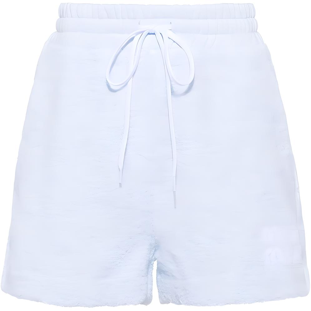 (Women) MIU MIU  Light Blue Logo Embroidered Drawstring Casual Shorts. MJP27-4H39-F0012