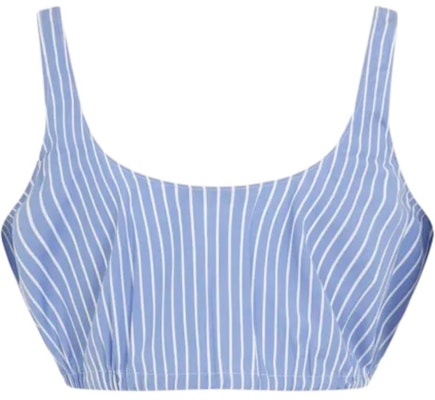 (W) MIU MIU Blaus Biru Muda Tanpa Lengan dengan Sulaman Logo. MT1956-15PI-F0013-S-OOO Lookbook (W) MIU MIU Blaus Biru Muda Tanpa Lengan dengan Sulaman Logo. MT1956-15PI-F0013-S-OOO