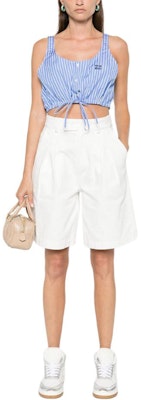 (W) MIU MIU Blaus Biru Muda Tanpa Lengan dengan Sulaman Logo. MT1956-15PI-F0013-S-OOO Shop (W) MIU MIU Blaus Biru Muda Tanpa Lengan dengan Sulaman Logo. MT1956-15PI-F0013-S-OOO