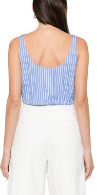 (W) MIU MIU Blaus Biru Muda Tanpa Lengan dengan Sulaman Logo. MT1956-15PI-F0013-S-OOO Purchase (W) MIU MIU Blaus Biru Muda Tanpa Lengan dengan Sulaman Logo. MT1956-15PI-F0013-S-OOO