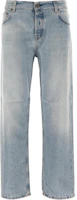 (Women) MIU MIU Light Blue Washed Denim Jeans with Zippered Pockets GWP526-14QU-F0013-S-OOO (Women) MIU MIU Light Blue Washed Denim Jeans with Zippered Pockets GWP526-14QU-F0013-S-OOO
