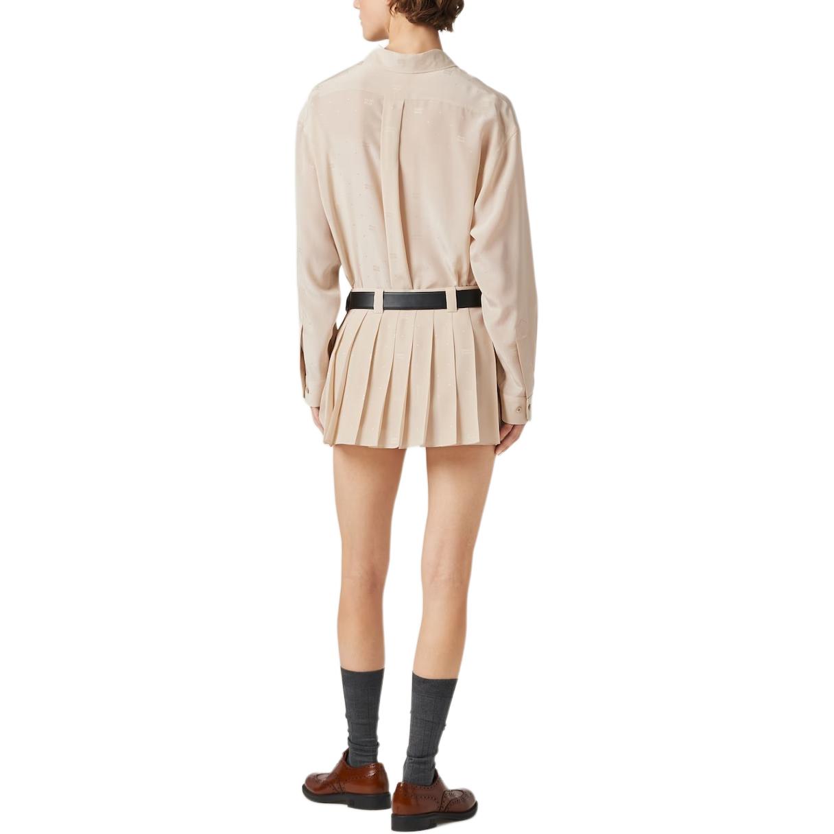 (Women) MIU MIU  Light Brown Long Sleeve Shirt with Classic Collar. MK1838-14BK-F0627-S-OOO 圖 4