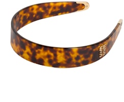 (Women) MIU MIU Logo Acrylic Headband Gold/Honey/Tortoiseshell. 5IH0682CPX (Women) MIU MIU Logo Acrylic Headband Gold/Honey/Tortoiseshell. 5IH0682CPX