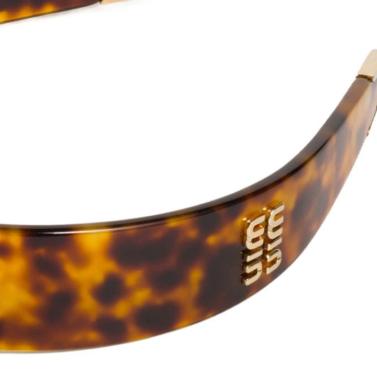 Shop (W) MIU MIU Diadema Acrílica con Logo Oro/Miel/Caparazón de Tortuga. 5IH0682CPX