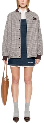 (Women) MIU MIU Logo Applique Long-Sleeve Jacket Bordeaux Red ML1089-15Q5-FOVA5-S-OOO Lookbook (Women) MIU MIU Logo Applique Long-Sleeve Jacket Bordeaux Red ML1089-15Q5-FOVA5-S-OOO