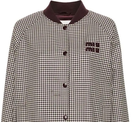 (Women) MIU MIU Logo Applique Long-Sleeve Jacket Bordeaux Red ML1089-15Q5-FOVA5-S-OOO Sizing (Women) MIU MIU Logo Applique Long-Sleeve Jacket Bordeaux Red ML1089-15Q5-FOVA5-S-OOO