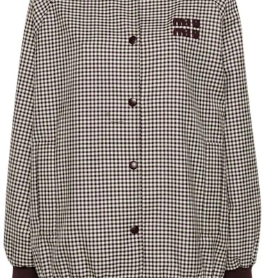 (Women) MIU MIU Logo Applique Long-Sleeve Jacket Bordeaux Red ML1089-15Q5-FOVA5-S-OOO 1