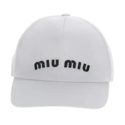 (Women) MIU MIU Logo Cotton Casual Fashion Baseball Cap. 5HC1792DXIF0964