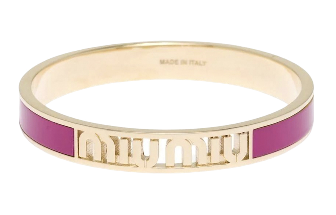 (Women) MIU MIU  Logo Cutout Bracelet in Pink 5JB4072F6T