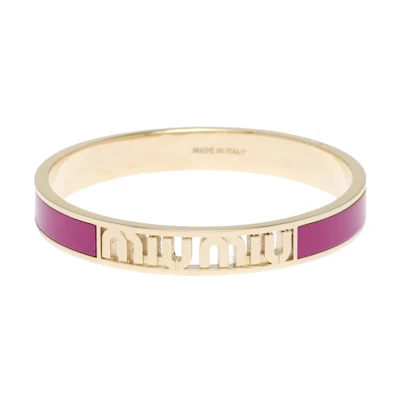 (Women) MIU MIU Logo Cutout Bracelet in Pink 5JB4072F6T