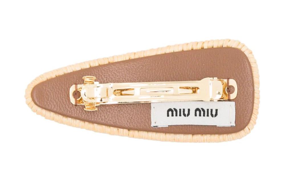 Lookbook (W) 미우미우 로고 디자인 헤어 클립 옐로우. 5IF0922CZSF0018