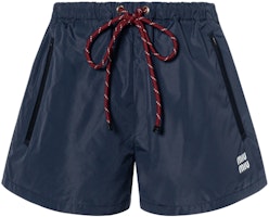 (Women) MIU MIU Logo Drawstring Casual Shorts Blue. MP1809-121I-F0008-S-OOO (Women) MIU MIU Logo Drawstring Casual Shorts Blue. MP1809-121I-F0008-S-OOO