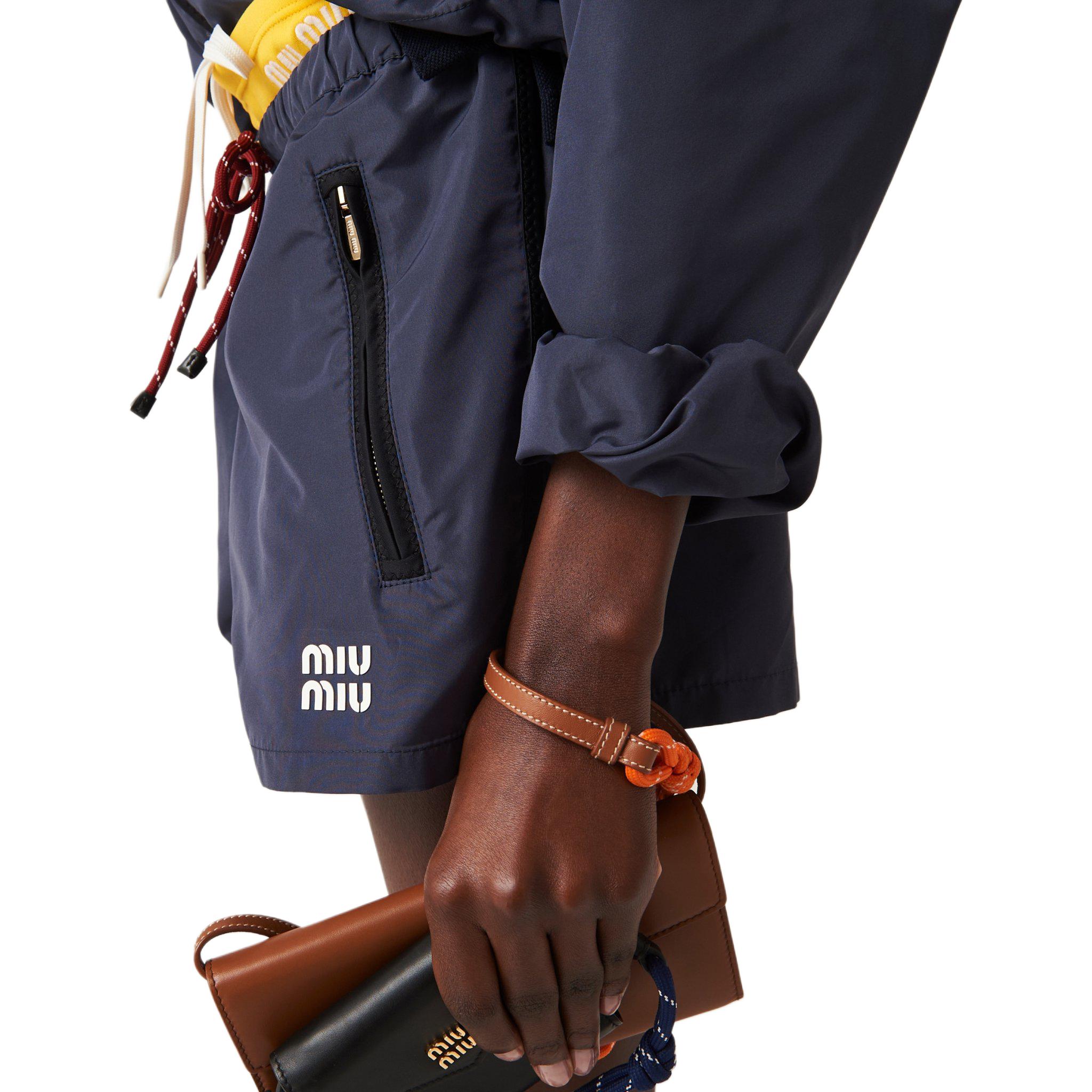 Sizing (W) MIU MIU 标志束绳休闲短裤 蓝色. MP1809-121I-F0008-S-OOO