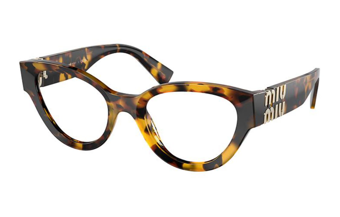 (Women) MIU MIU  Logo Embossed Tortoiseshell Optical Eyeglass Frames. VMU 01V