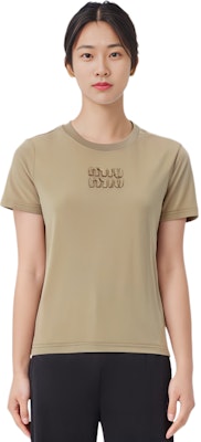 (W) Camiseta MIU MIU Logo Bordado Cuello Redondo Manga Corta Caqui MJN467S23-1137L-F0627 Purchase (W) Camiseta MIU MIU Logo Bordado Cuello Redondo Manga Corta Caqui MJN467S23-1137L-F0627