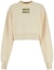 Buy (W) MIU MIU Logo Bordir Crewneck Lengan Panjang Sweatshirt Off-White. MJL984-14AQ-F066V
