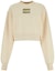 Order (W) MIU MIU Logo Bordir Crewneck Lengan Panjang Sweatshirt Off-White. MJL984-14AQ-F066V