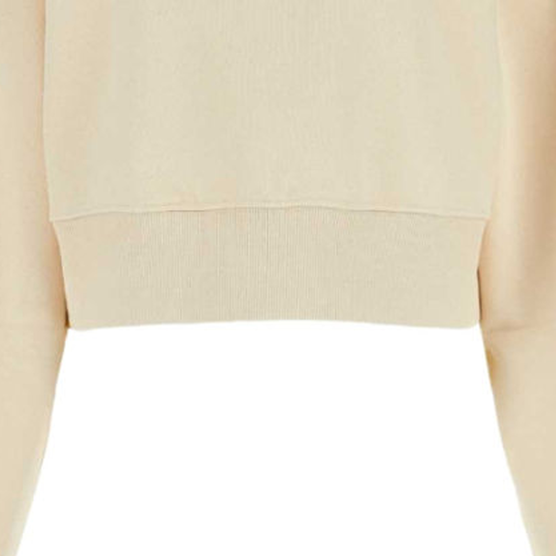 Sizing (W) MIU MIU Logo Bordir Crewneck Lengan Panjang Sweatshirt Off-White. MJL984-14AQ-F066V