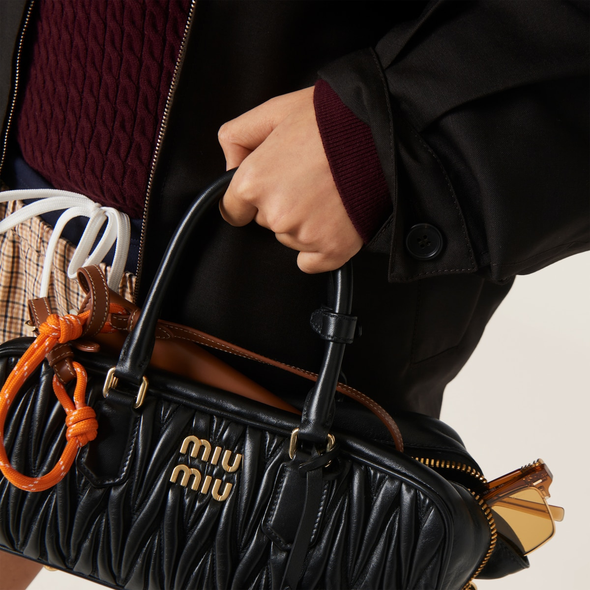 Sizing (Women) MIU MIU  Logo Embroidered Zip-Up Jacket in Ebony Color. ML1041-12I1-F0192-S-OOO