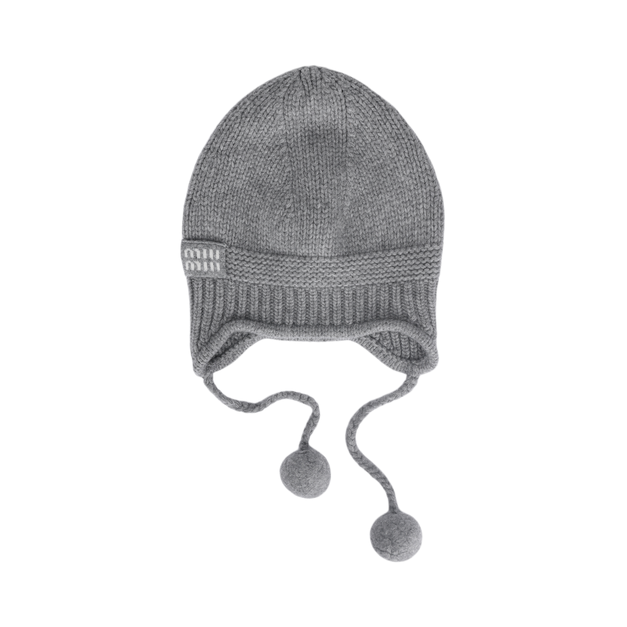 (Women) MIU MIU  Logo Knit Cashmere Beanie Grey 5HC3242F8SF0031