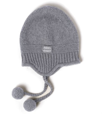 (W) MIU MIU 标志羊绒针织灰色毛线帽 5HC3242F8SF0031 Order (W) MIU MIU 标志羊绒针织灰色毛线帽 5HC3242F8SF0031