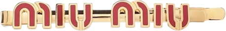 Order (W) 미우미우 로고 레터 헤어 클립 레드. 5IF146-2F6T-F0011