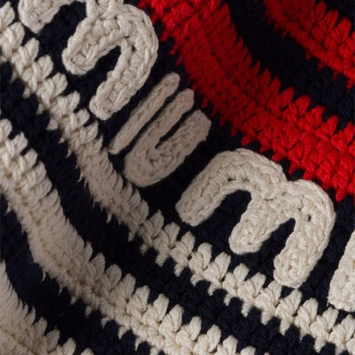 Shop (Women) MIU MIU  Logo Lettering Woven Bucket Hat Multicolor 5HC3262CQN