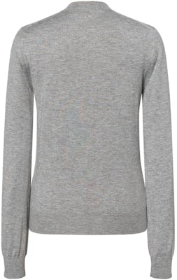 (W) MIU MIU Kardigan Knit Butang Logo Cetak Kelabu Hijau. MMF878-13KW-F0031 Lookbook (W) MIU MIU Kardigan Knit Butang Logo Cetak Kelabu Hijau. MMF878-13KW-F0031