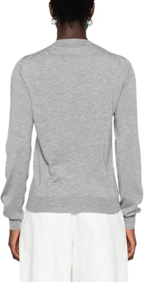 (W) MIU MIU Kardigan Knit Butang Logo Cetak Kelabu Hijau. MMF878-13KW-F0031 Purchase (W) MIU MIU Kardigan Knit Butang Logo Cetak Kelabu Hijau. MMF878-13KW-F0031