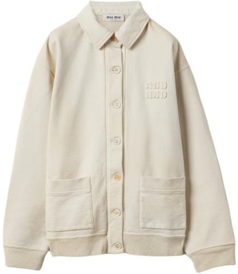 (W) MIU MIU 标志印花宽松外套 粉笔白 MJL009-14RU-F0K74-S-OOO Buy (W) MIU MIU 标志印花宽松外套 粉笔白 MJL009-14RU-F0K74-S-OOO