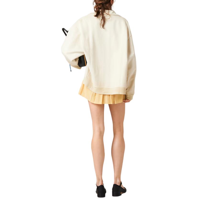 Shop (W) MIU MIU 标志印花宽松外套 粉笔白 MJL009-14RU-F0K74-S-OOO