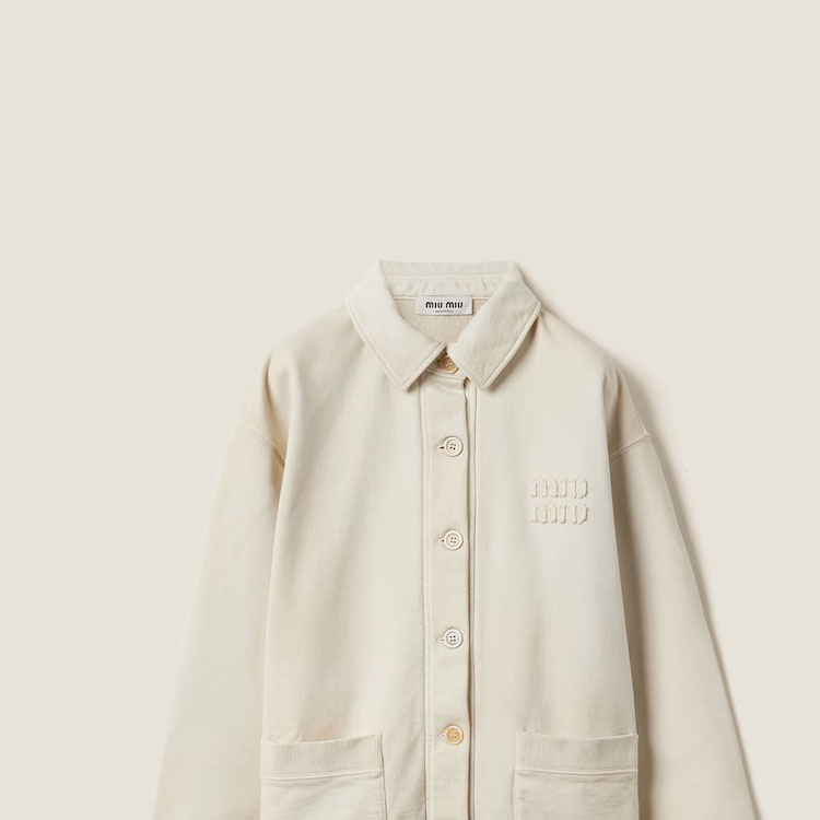 Sizing (W) MIU MIU 标志印花宽松外套 粉笔白 MJL009-14RU-F0K74-S-OOO