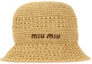 Order (W) MIU MIU 標誌草編漁夫帽 棕色. 5HC2872DO1F0A5T