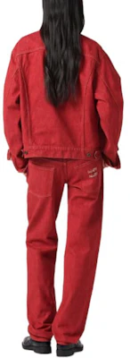 (W) MIU MIU Celana Jeans Denim Merah Low-Waist Loose Straight Casual. GWP516-143Z-F0011-S-OOO Shop (W) MIU MIU Celana Jeans Denim Merah Low-Waist Loose Straight Casual. GWP516-143Z-F0011-S-OOO