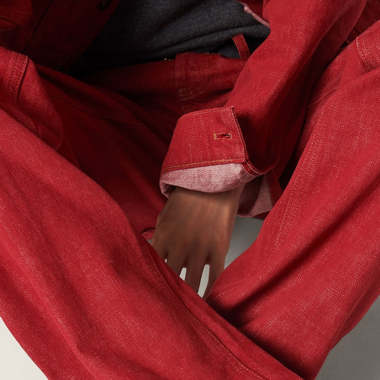 Details for (W) MIU MIU Celana Jeans Denim Merah Low-Waist Loose Straight Casual. GWP516-143Z-F0011-S-OOO