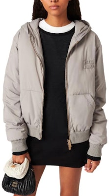 (W) MIU MIU 大理石灰字母連帽長袖外套 ML997-13WT-F0AK9-S-232 Shop (W) MIU MIU 大理石灰字母連帽長袖外套 ML997-13WT-F0AK9-S-232