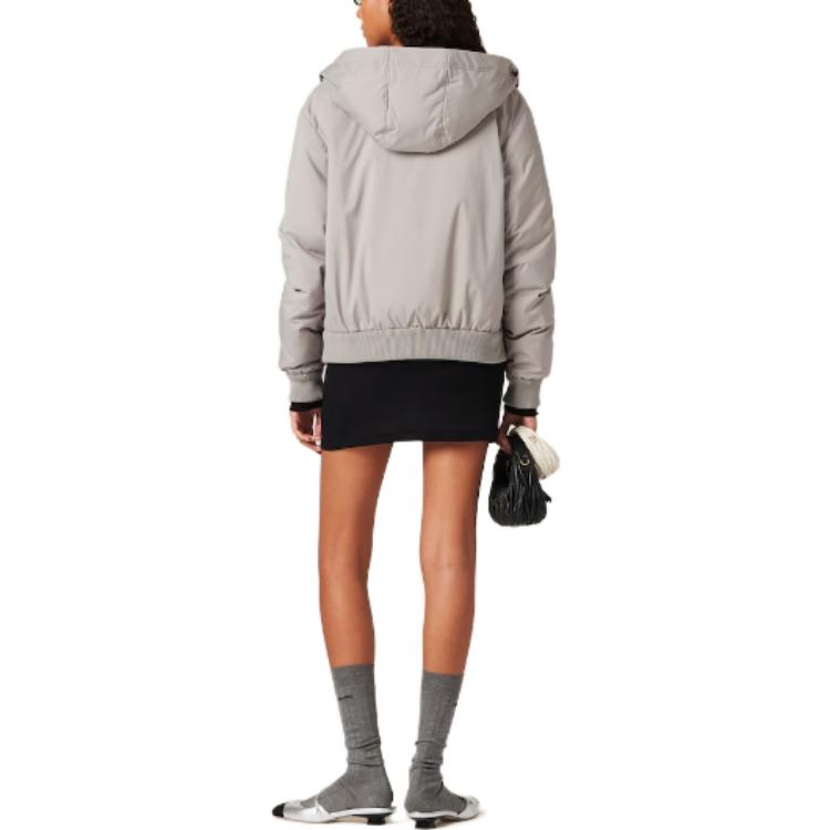 Purchase (W) MIU MIU 大理石灰字母連帽長袖外套 ML997-13WT-F0AK9-S-232