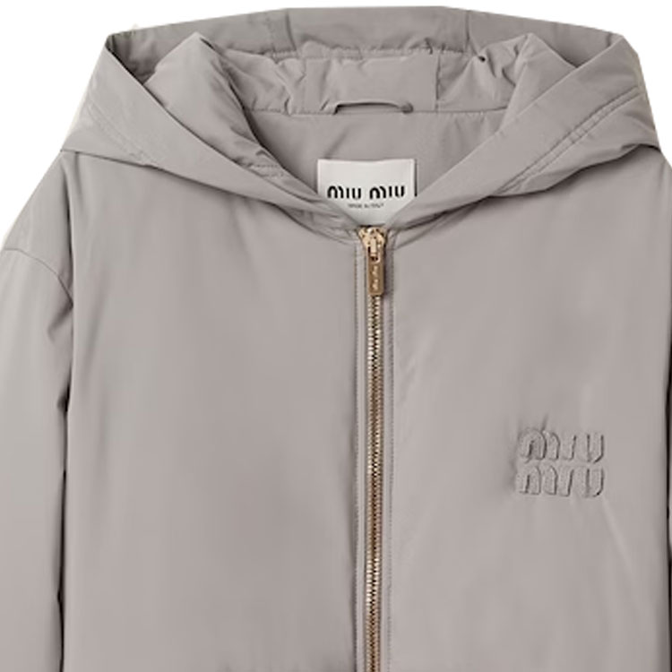 Sizing (W) MIU MIU 大理石灰字母連帽長袖外套 ML997-13WT-F0AK9-S-232