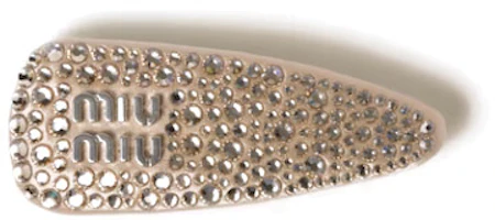 (Women) MIU MIU Metal Letter Logo Hair Clip in Beige. 5IF092_2CPY_F0036 (Women) MIU MIU Metal Letter Logo Hair Clip in Beige. 5IF092_2CPY_F0036