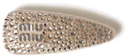 Buy (W) MIU MIU 金屬字母Logo米色髮夾 5IF092_2CPY_F0036