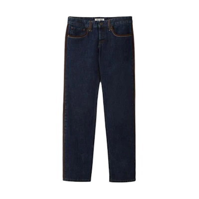 (Women) MIU MIU Navy Blue Button Straight-Leg Casual Pants. GWP516-140G-F045H