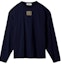 Order (W) MIU MIU Camiseta Oversized Azul Marino con Logo y Manga Larga. MJL862-14ER-F0124-S-232